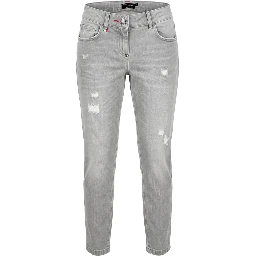 Grey Fabric Women Jeans
