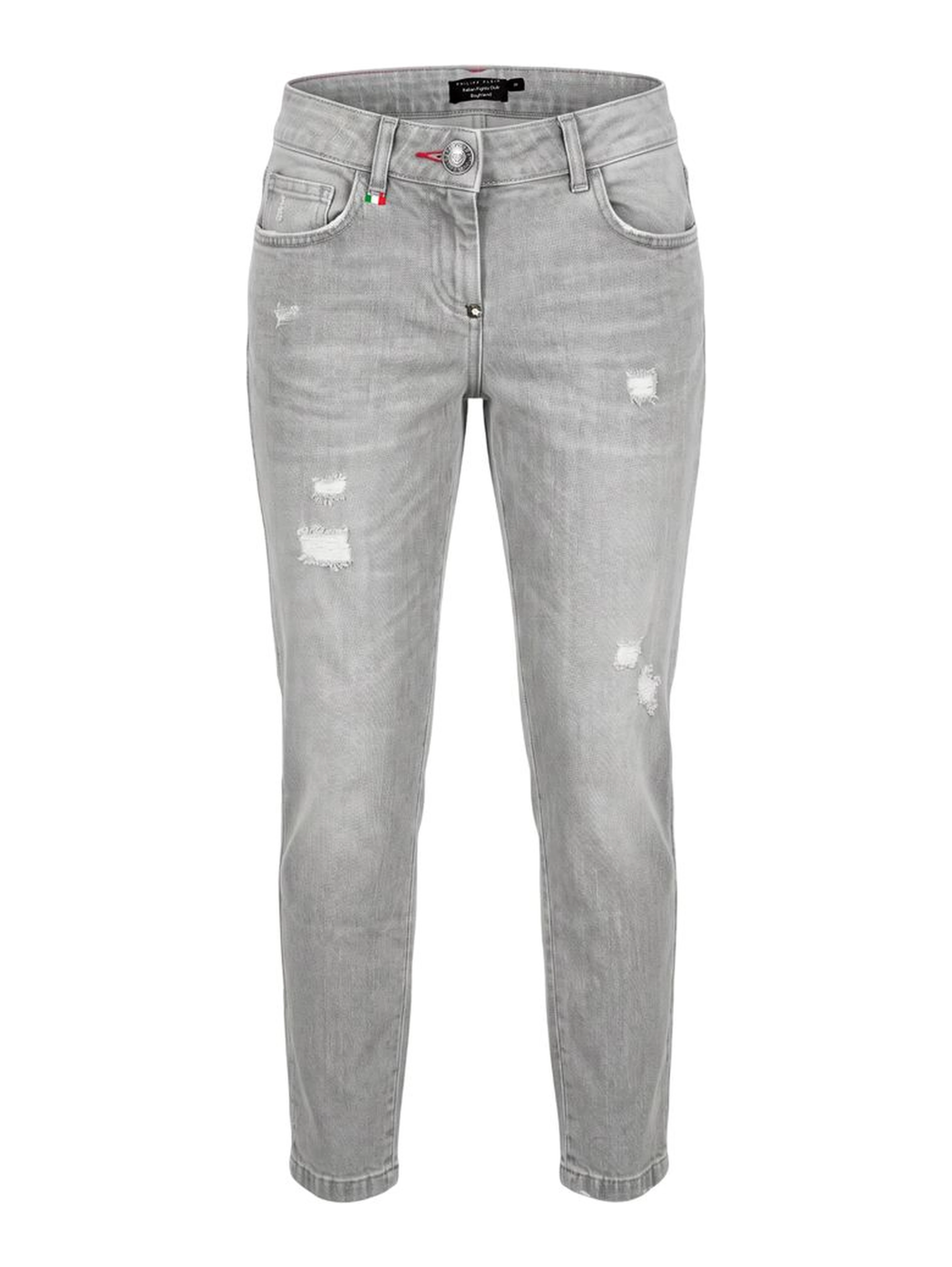 Grey Fabric Women Jeans