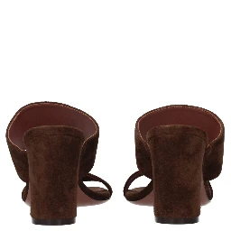 Brown Leather Platform Sandals