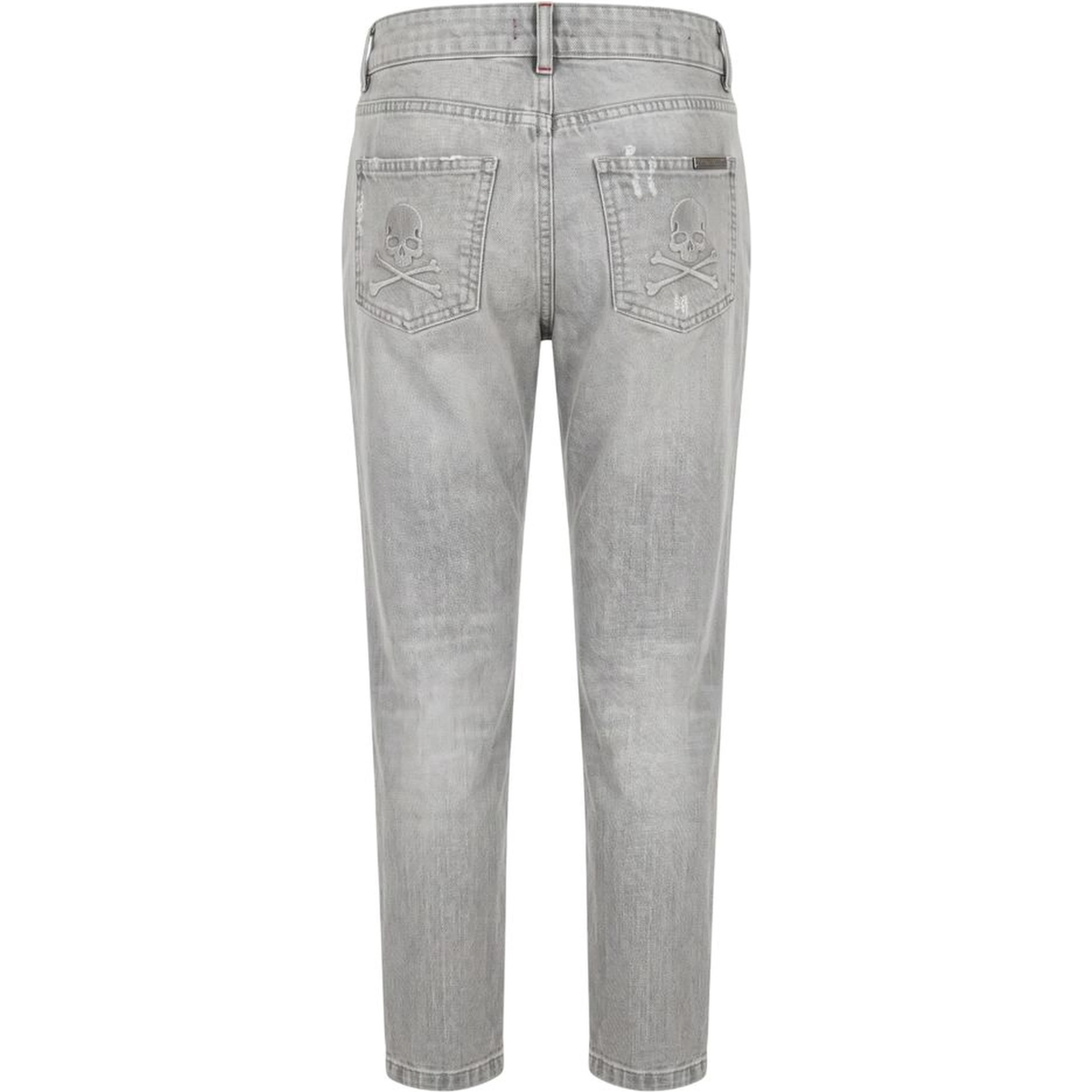 Grey Fabric Women Jeans
