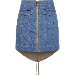 Blue Cotton Women Skirt