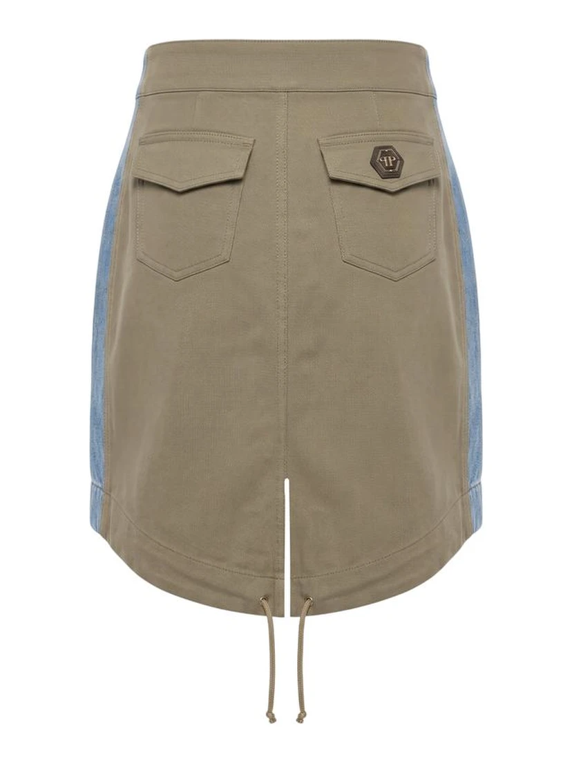 Blue Cotton Women Skirt