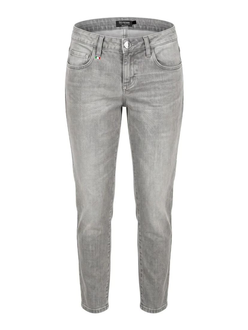 Grey Cotton Women's Jeans