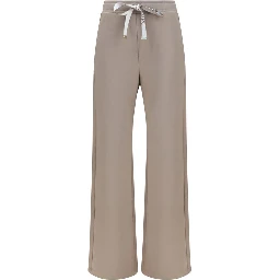 Beige Cotton Casual Pants
