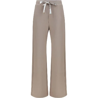 Beige Cotton Casual Pants