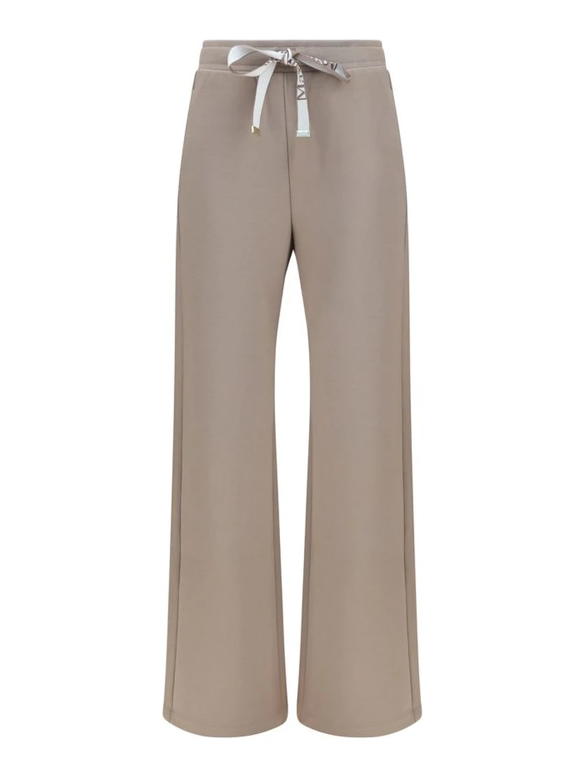 Beige Cotton Casual Pants