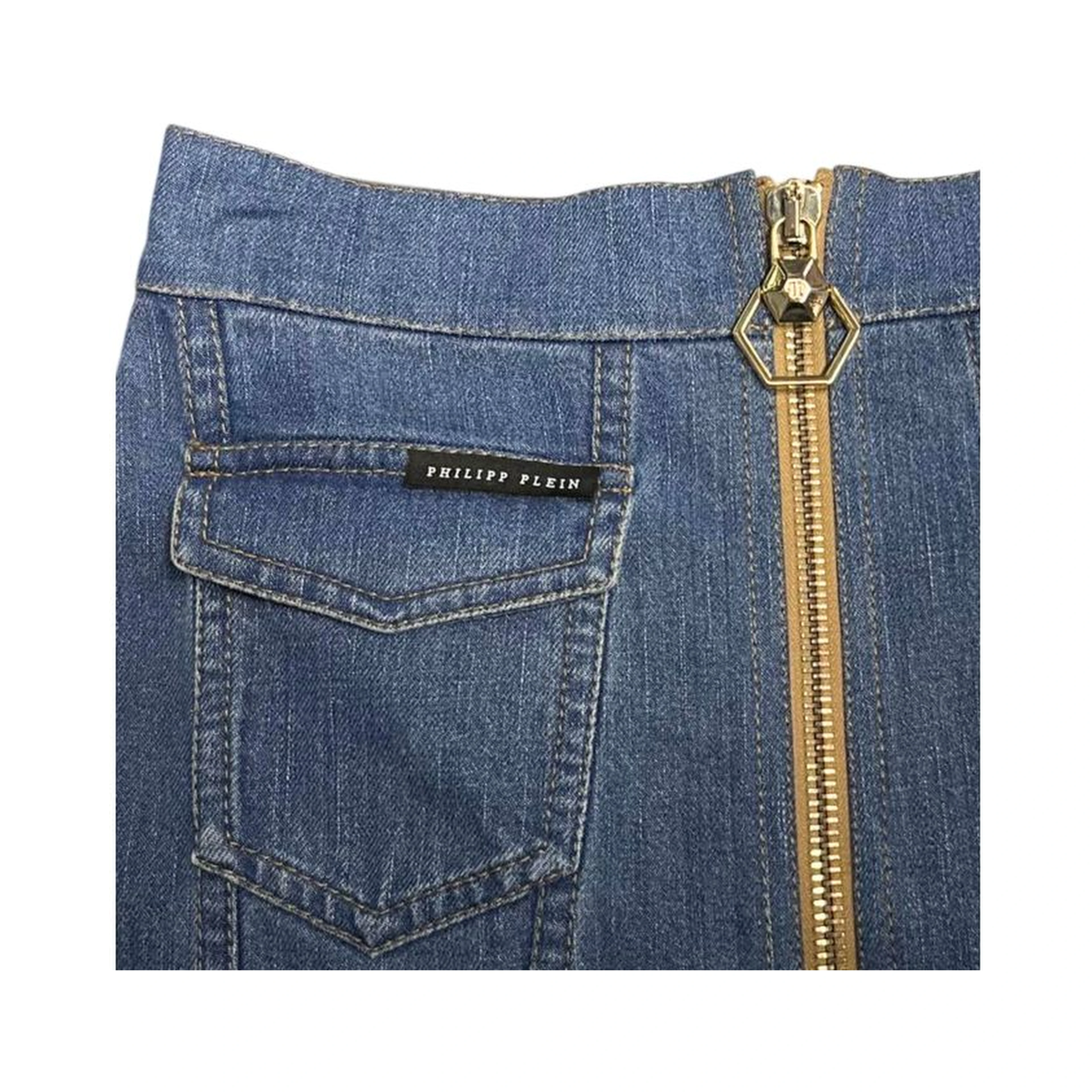 Blue Cotton Women Skirt