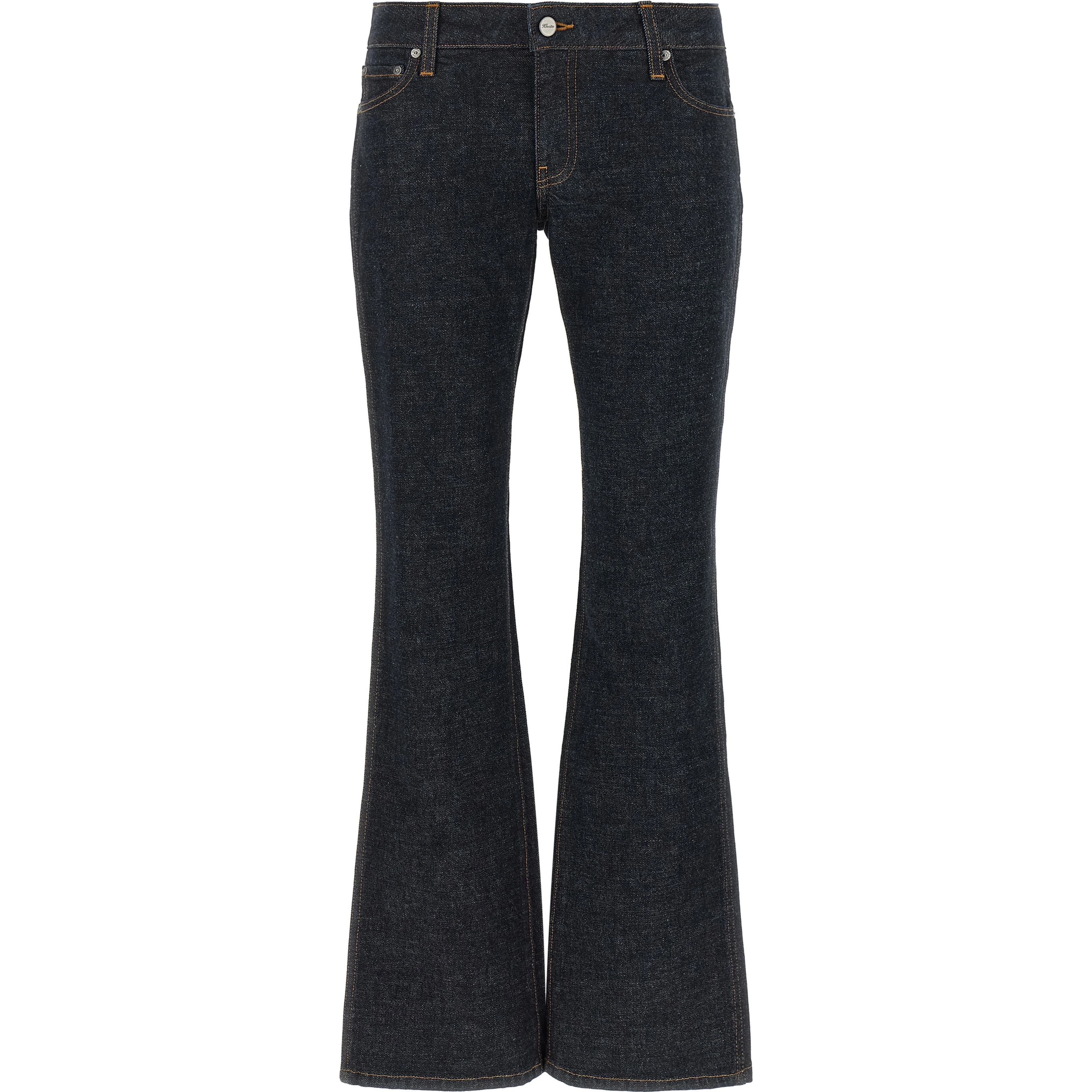 Blue Cotton Flared Jeans