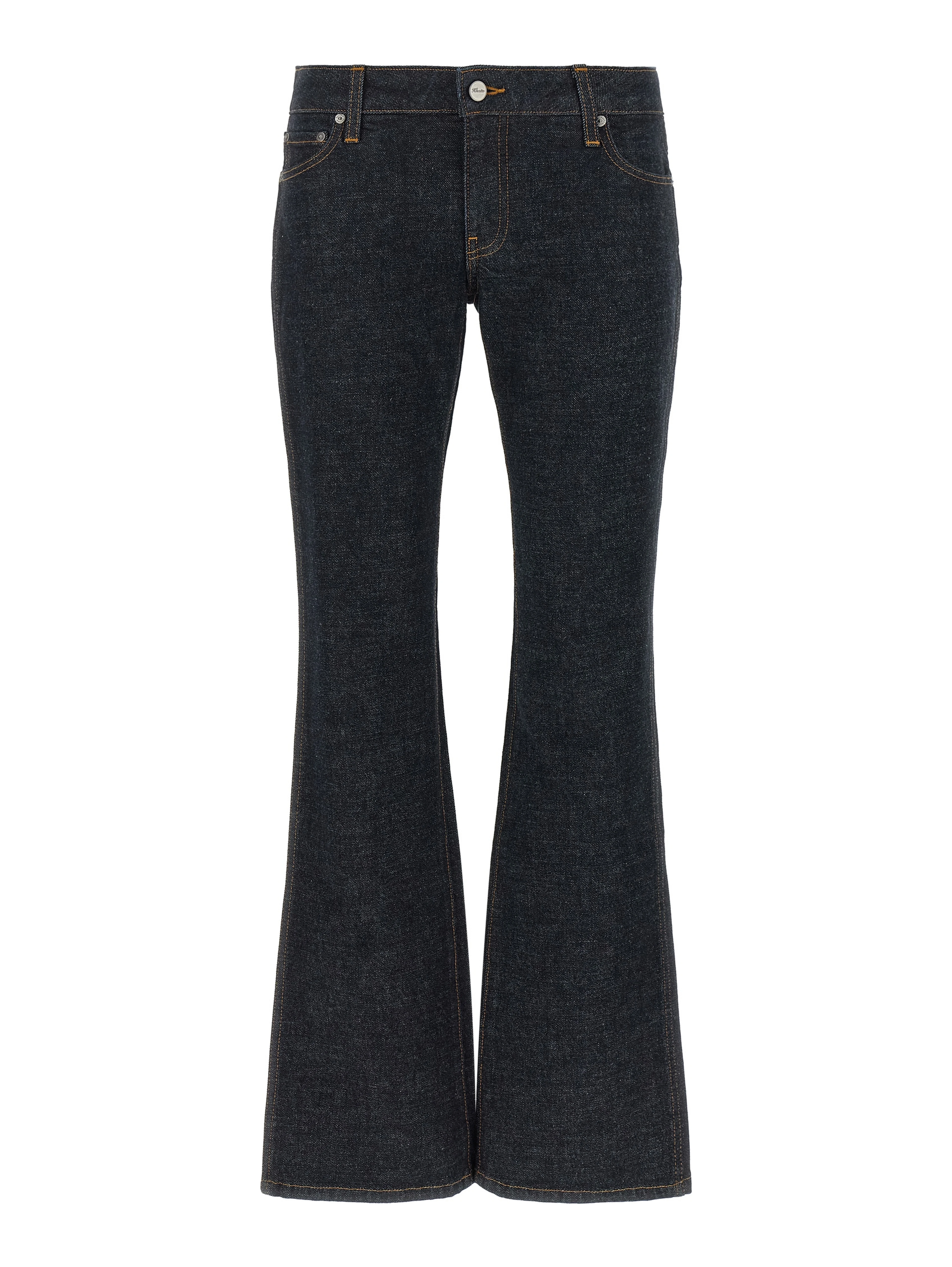 Blue Cotton Flared Jeans