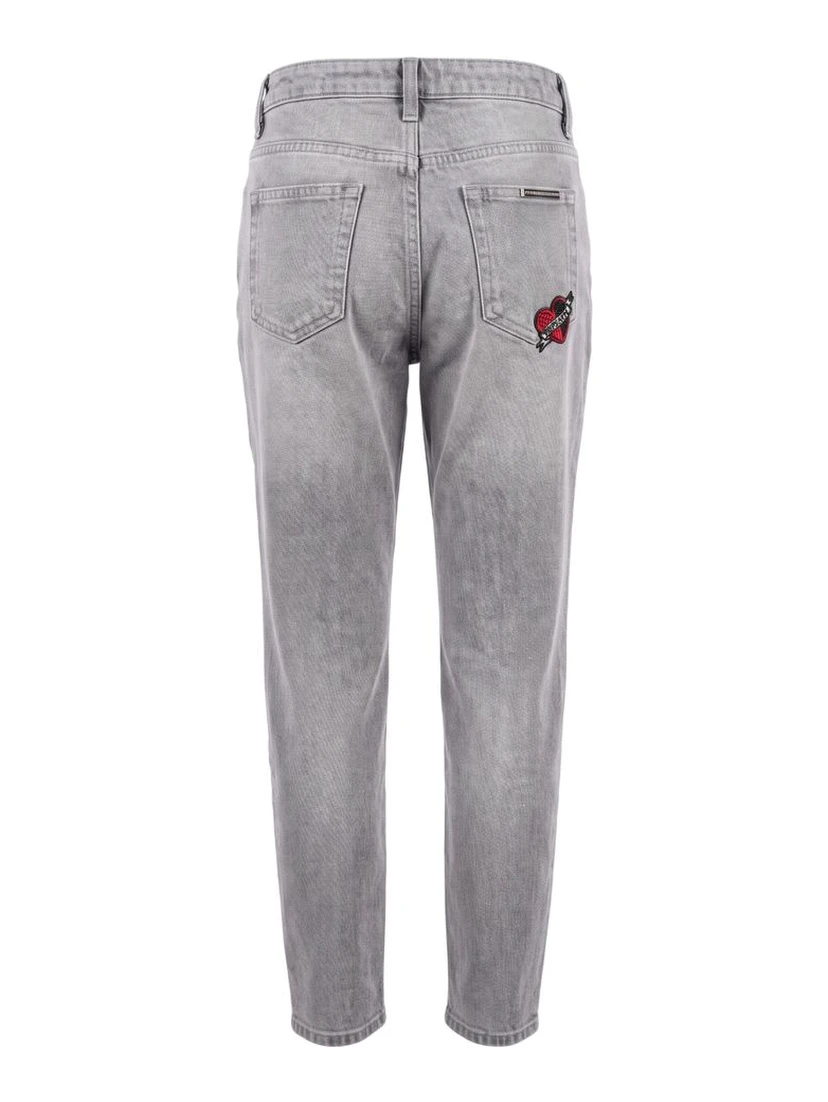 Grey Cotton Women's Jeans