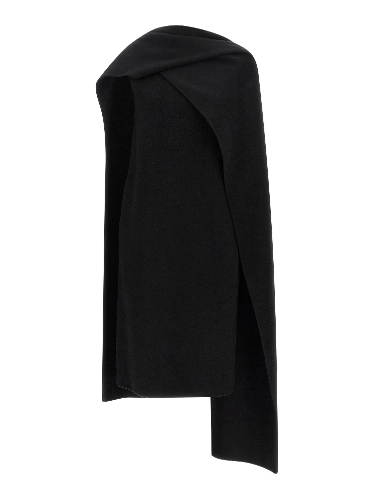 Black Virgin Wool Midi Dress