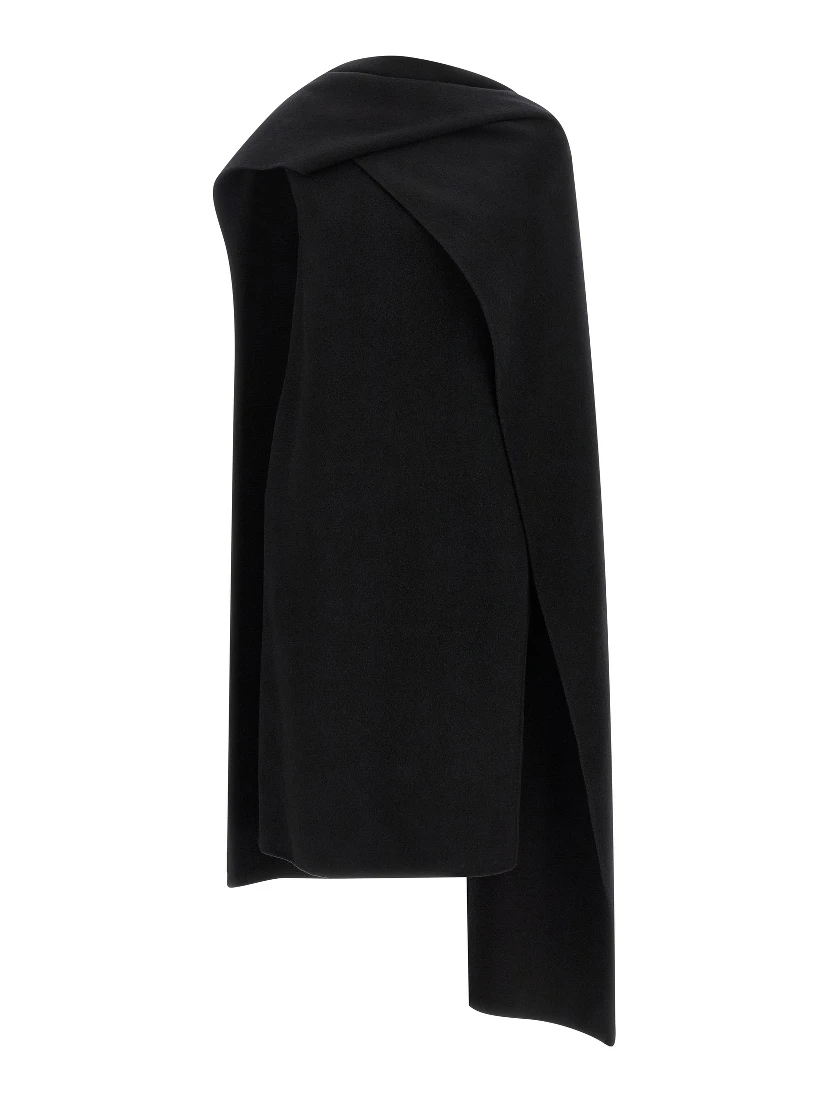 Black Virgin Wool Midi Dress