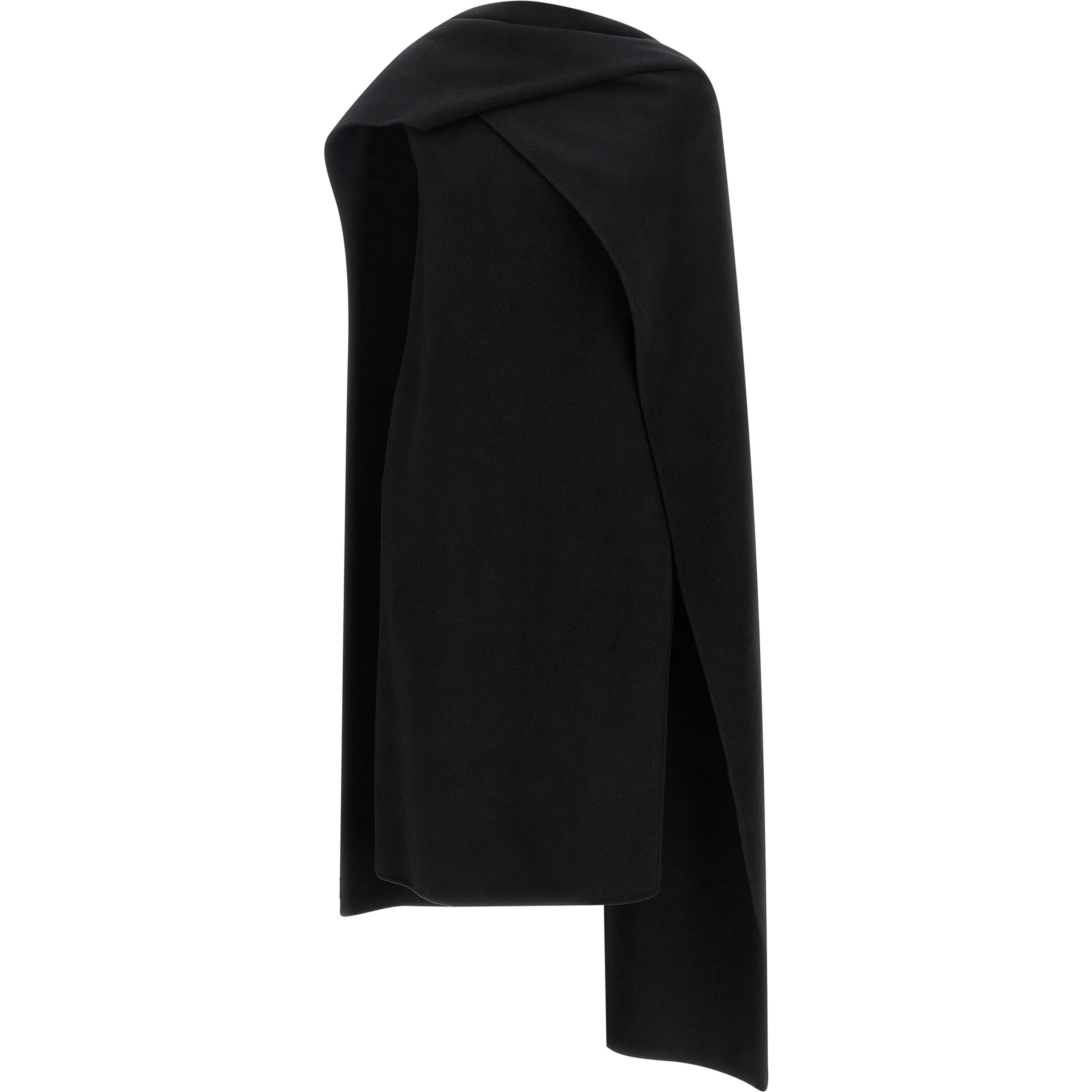 Black Virgin Wool Midi Dress