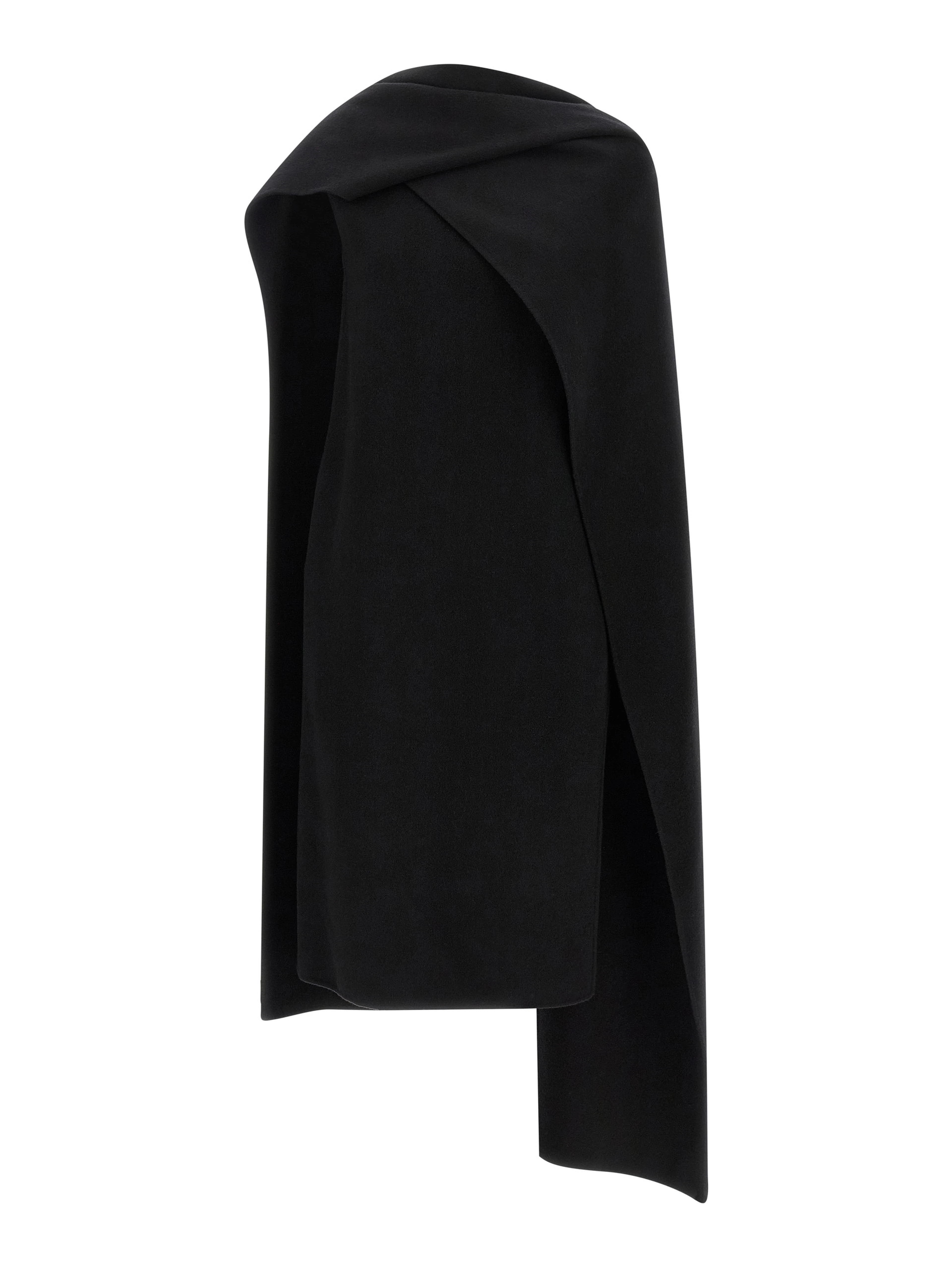 Black Virgin Wool Midi Dress