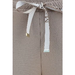 Beige Cotton Casual Pants