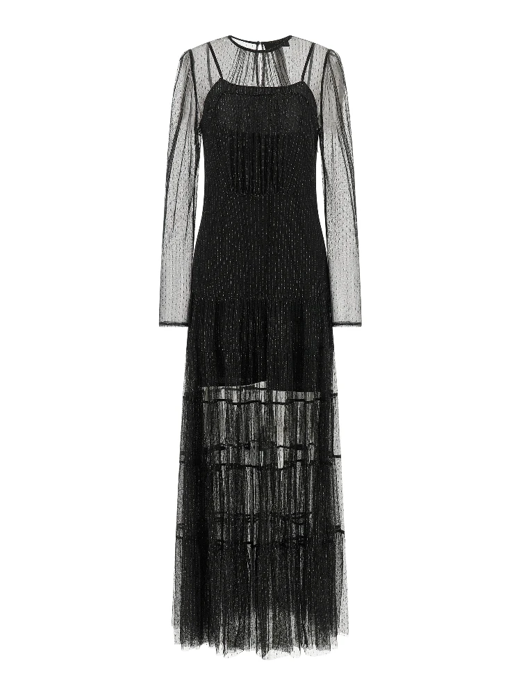 Black Polyamide Long Dress