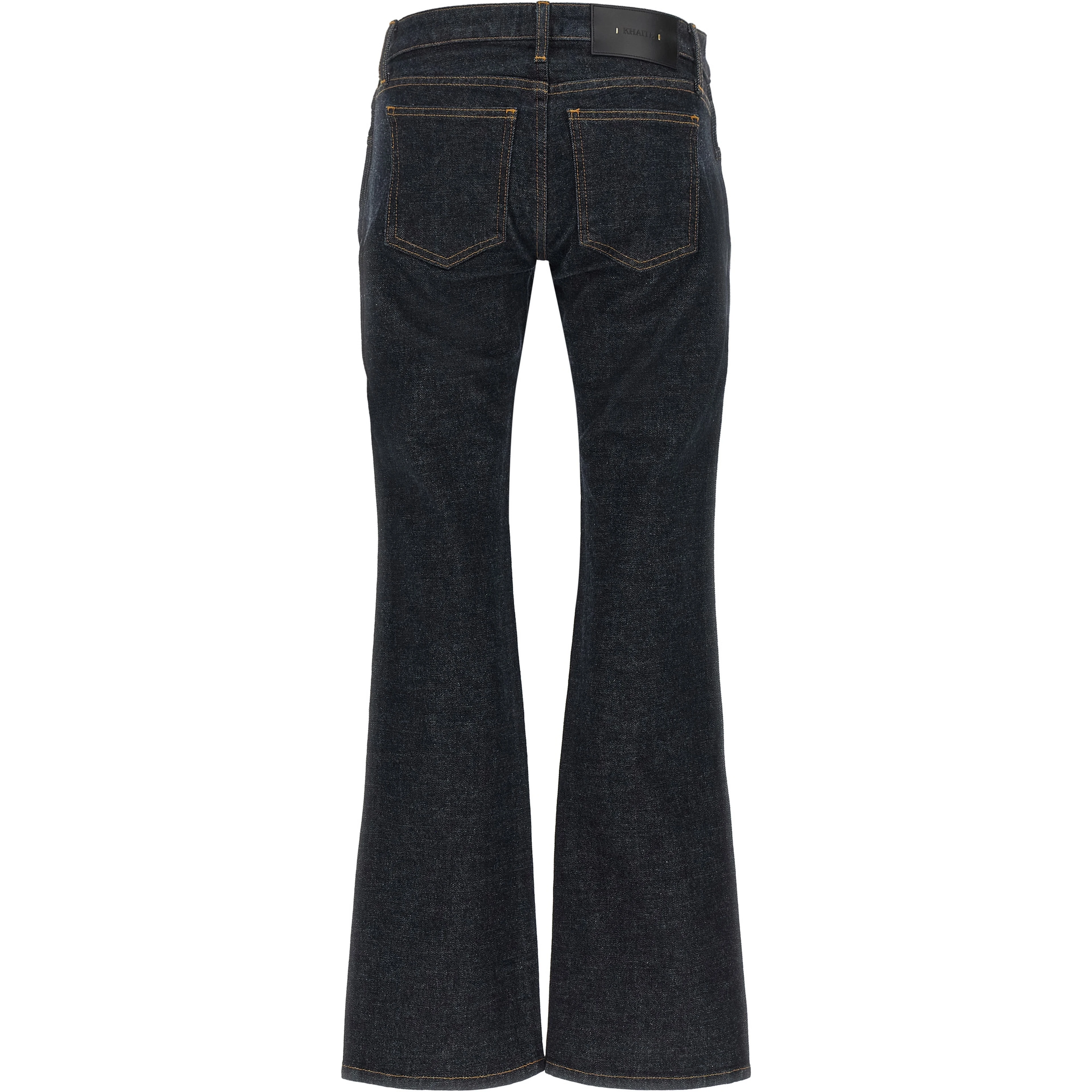 Blue Cotton Flared Jeans