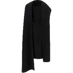 Black Virgin Wool Midi Dress