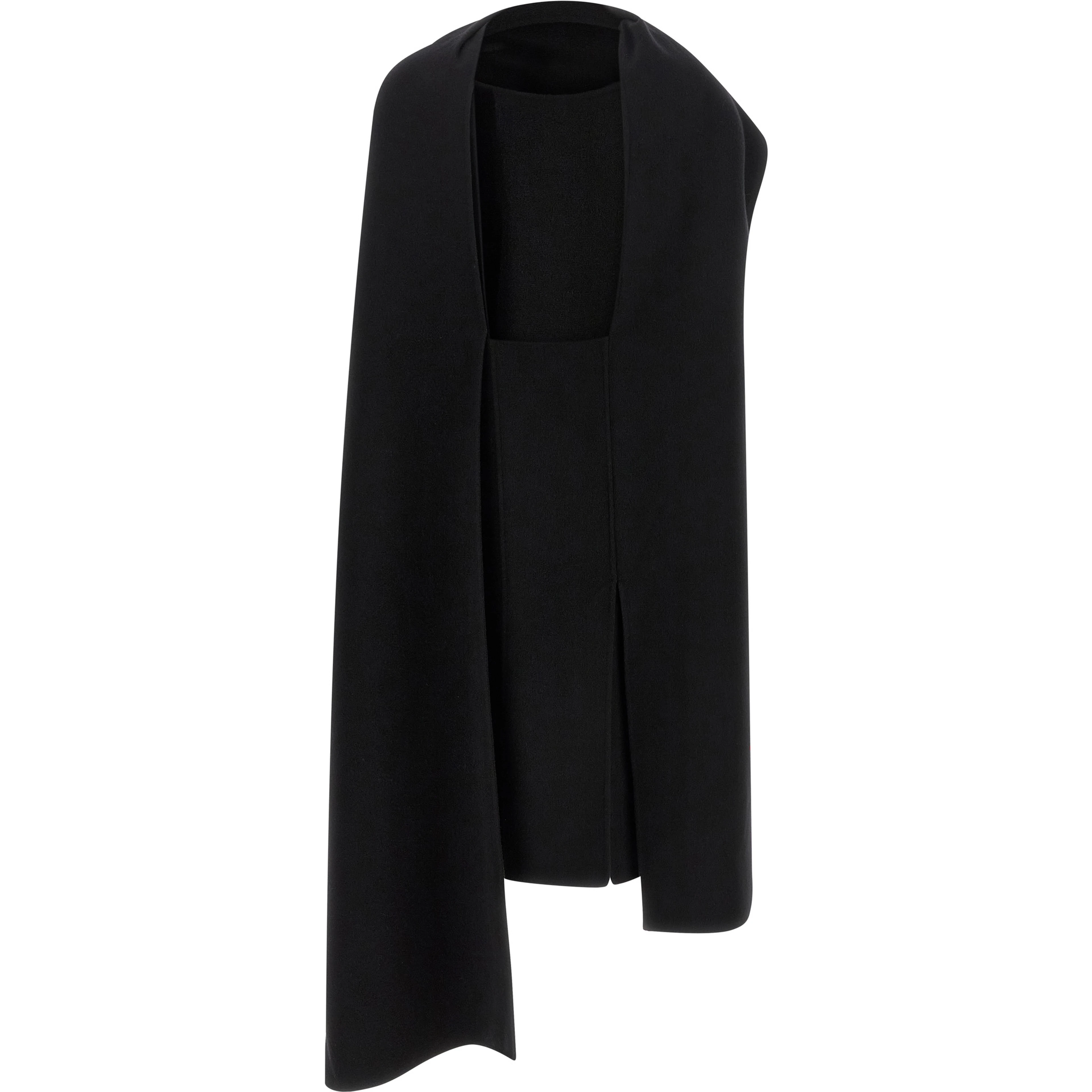 Black Virgin Wool Midi Dress