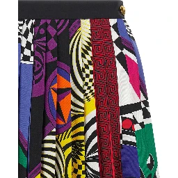 Multicolor Silk Long Skirt