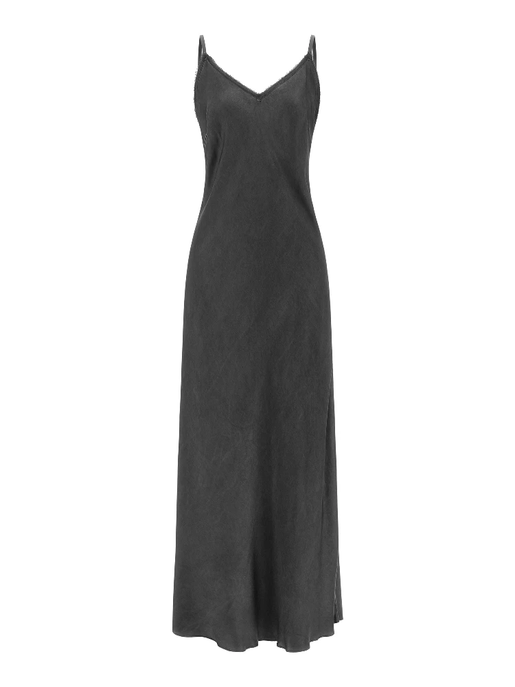 Black Viscose Long Dress