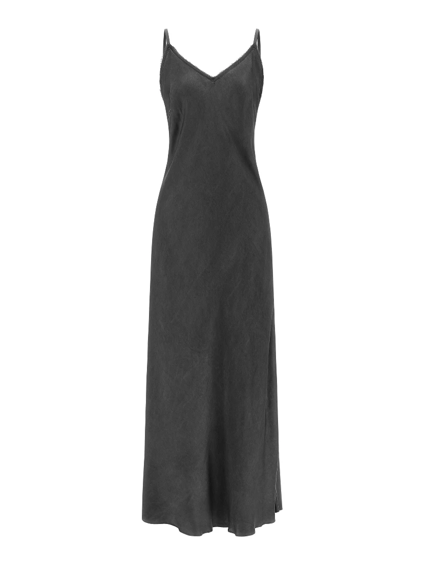 Black Viscose Long Dress