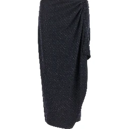 Blue Polyester Mini Skirt