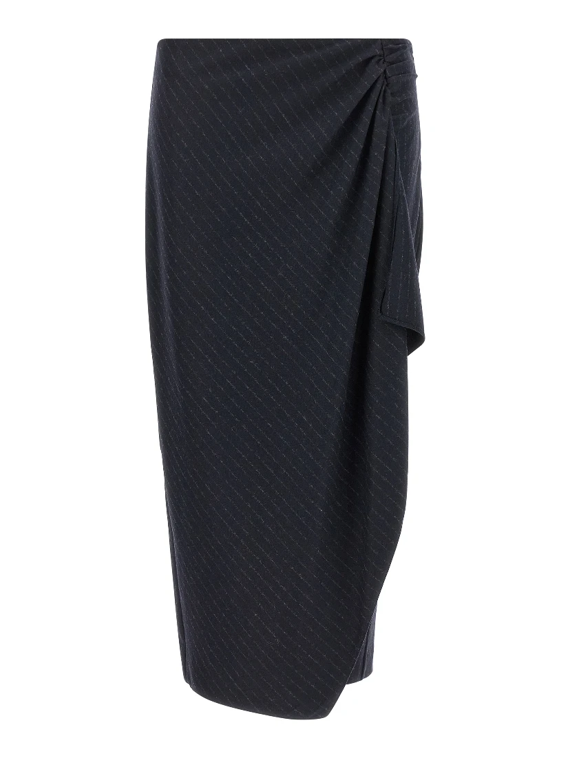 Blue Polyester Mini Skirt