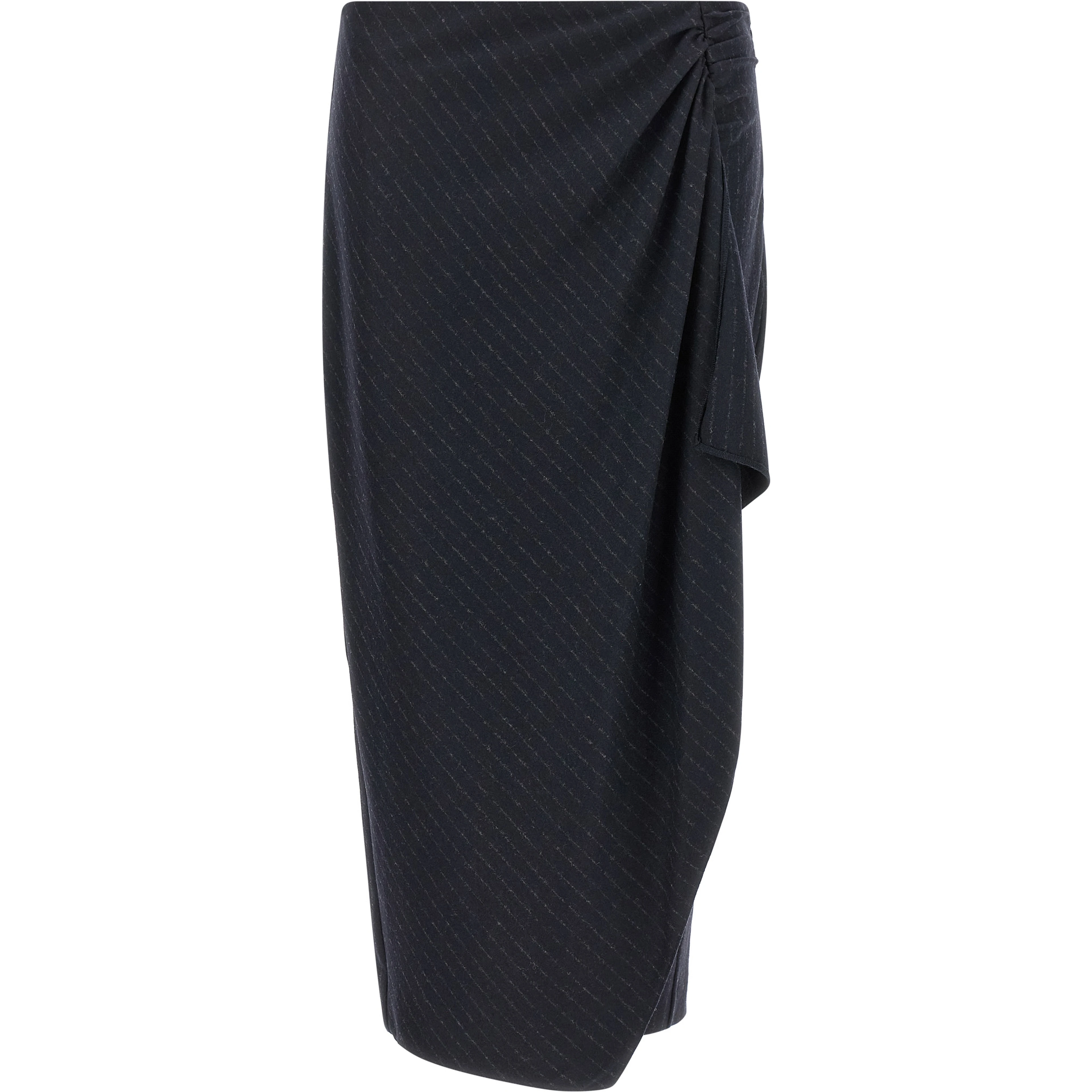 Blue Polyester Mini Skirt