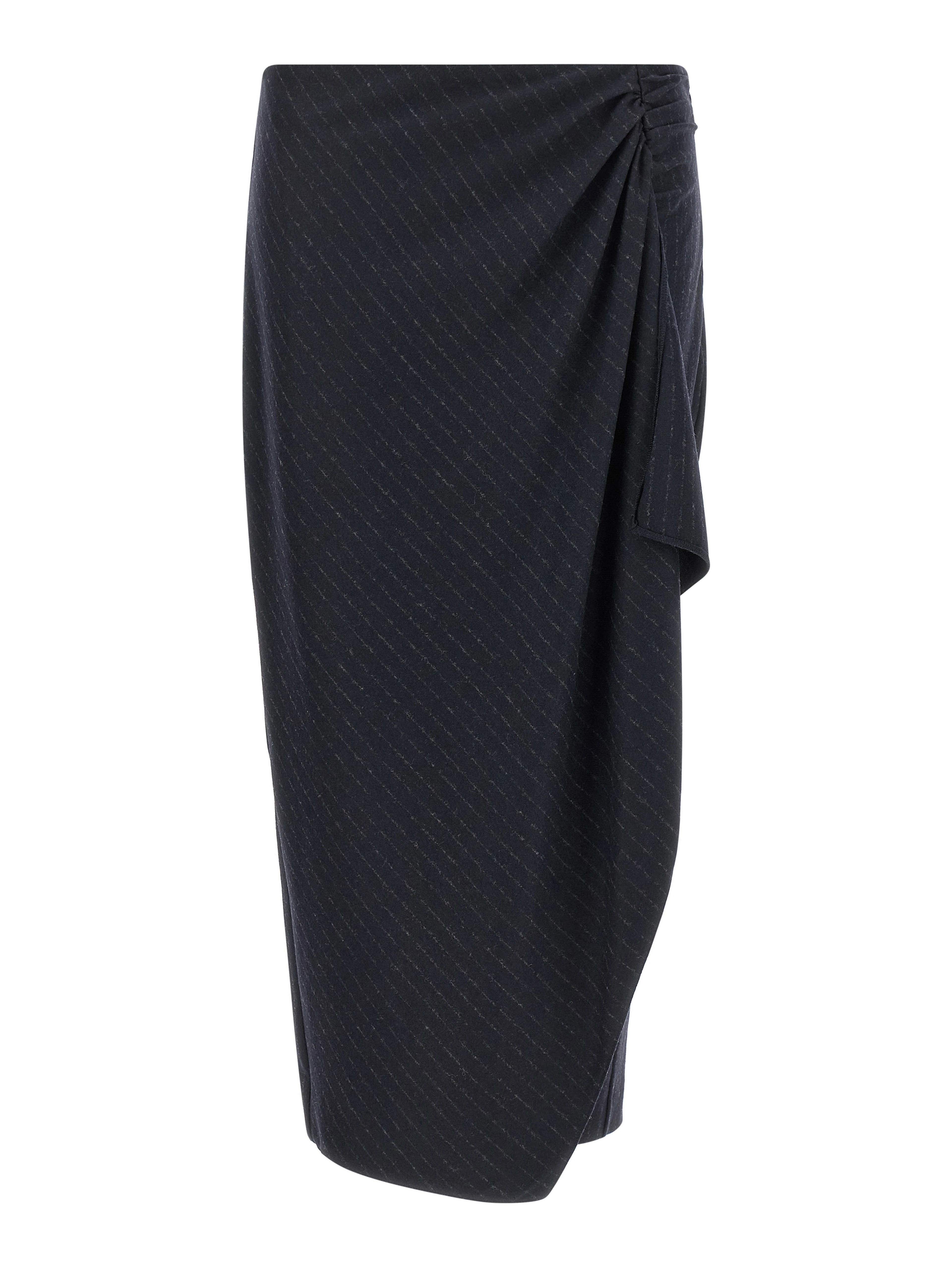 Blue Polyester Mini Skirt