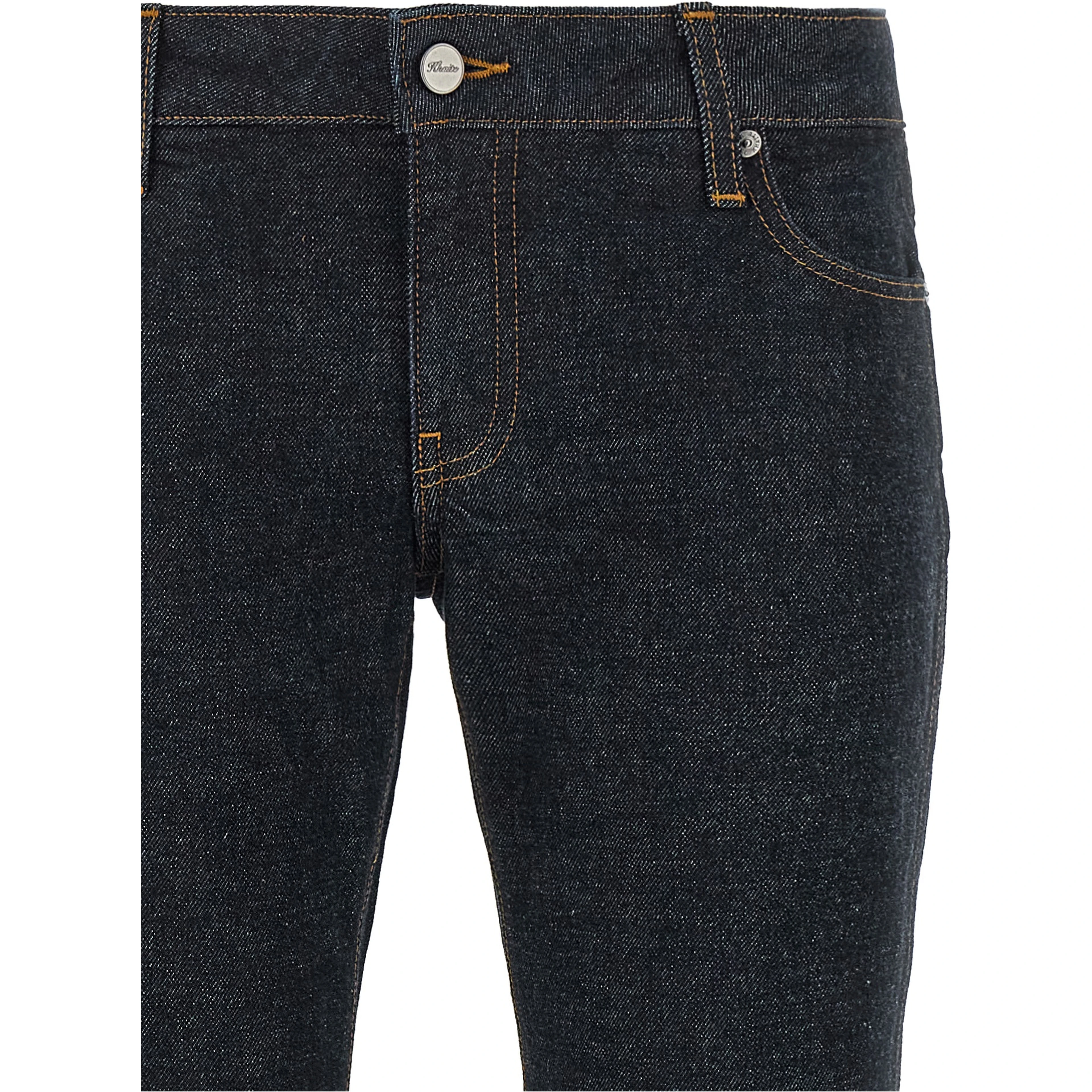 Blue Cotton Flared Jeans