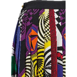 Multicolor Silk Long Skirt