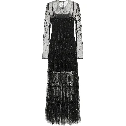 Black Polyamide Long Dress