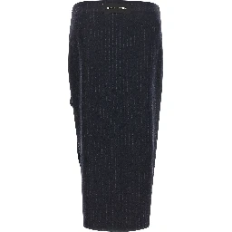Blue Polyester Mini Skirt