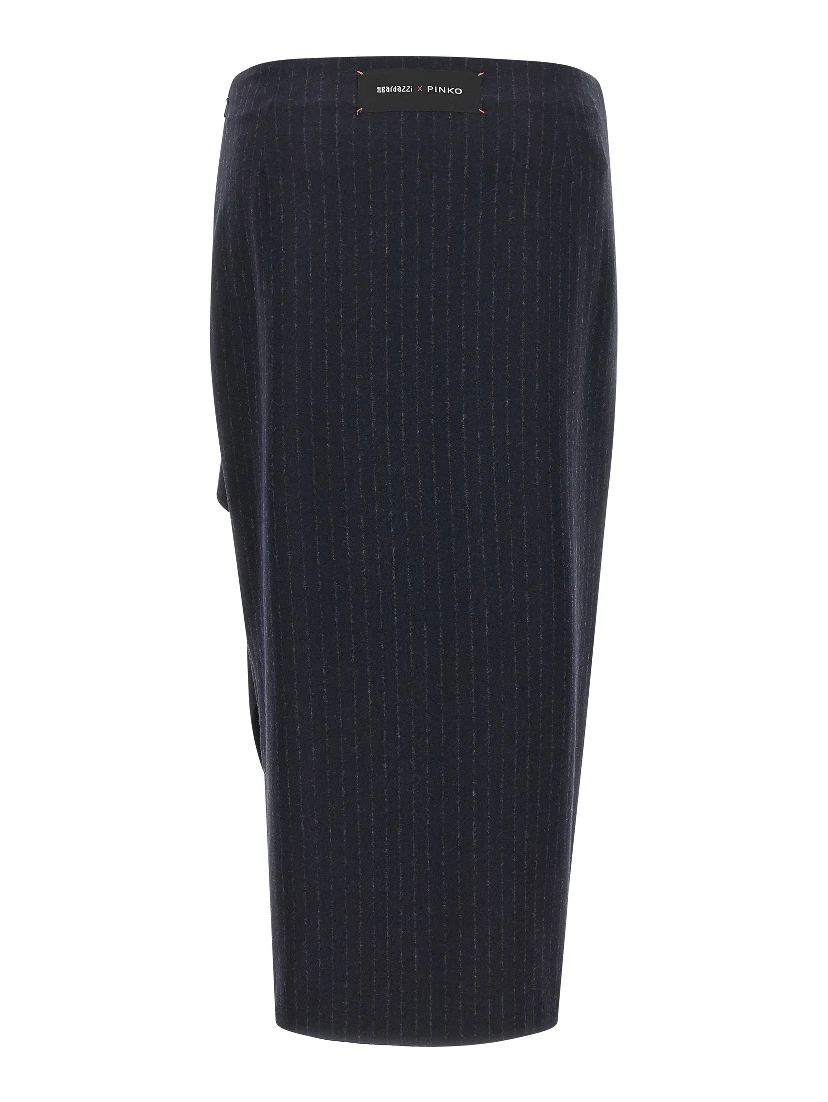 Blue Polyester Mini Skirt