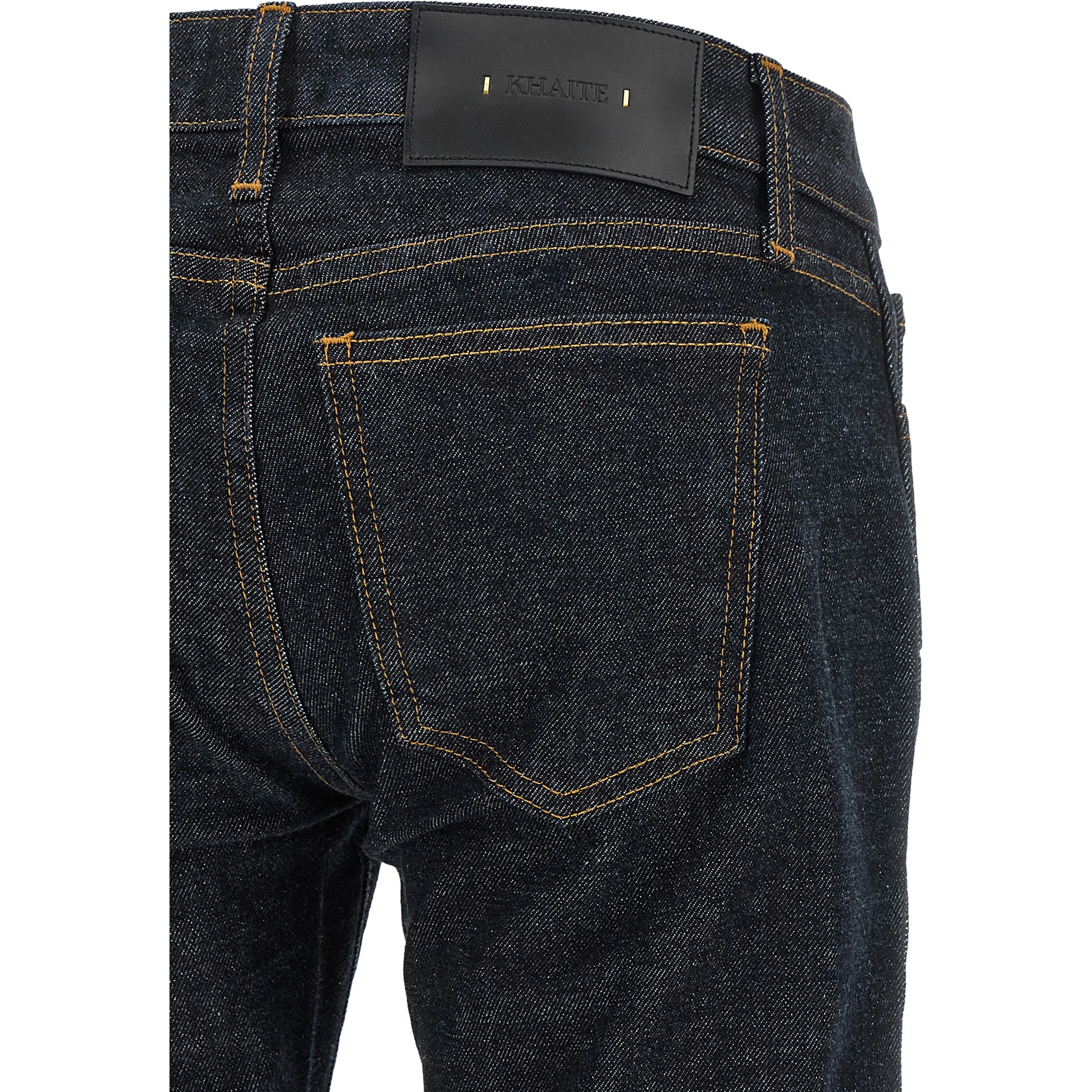 Blue Cotton Flared Jeans