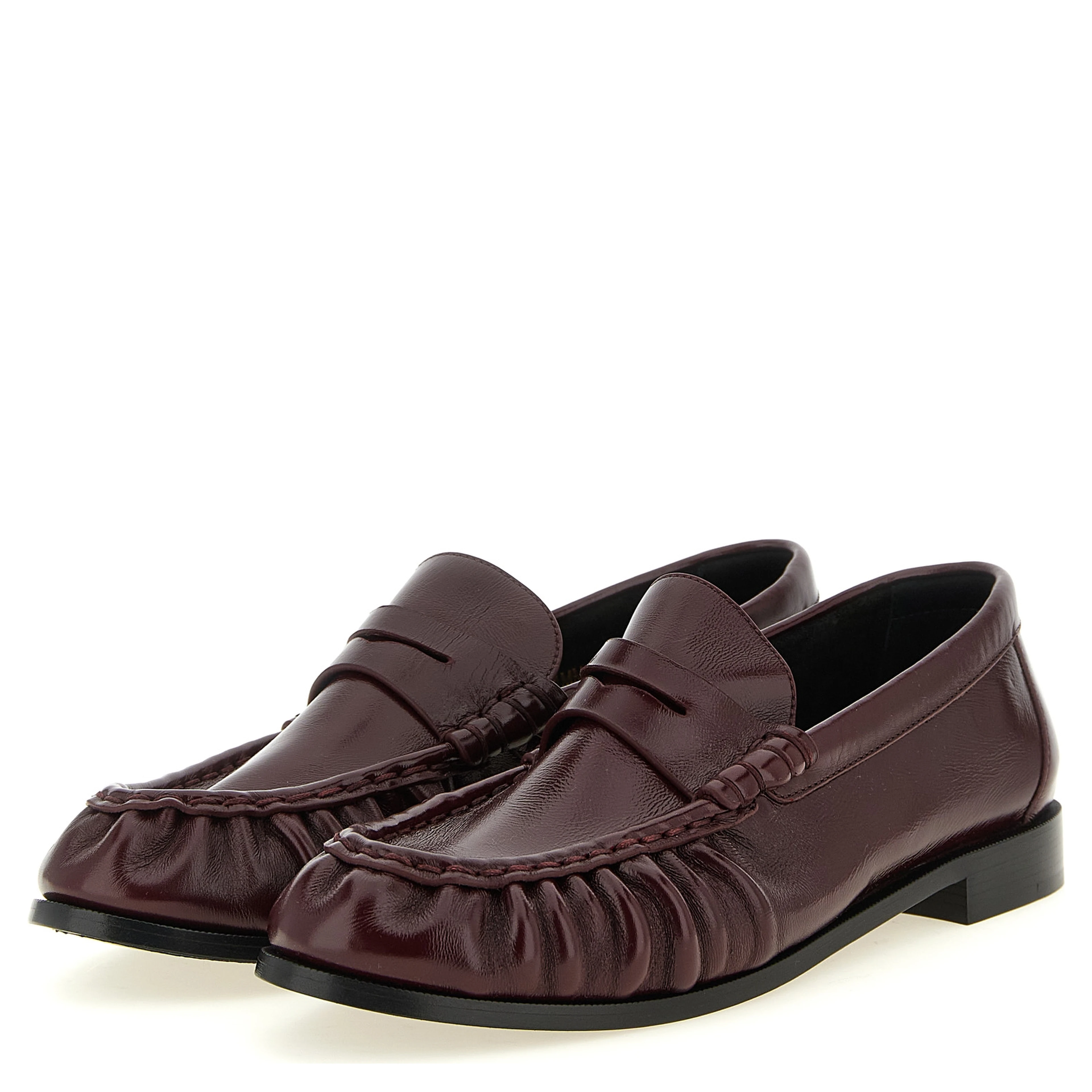 Bordeaux Calfskin Slip-On Loafers