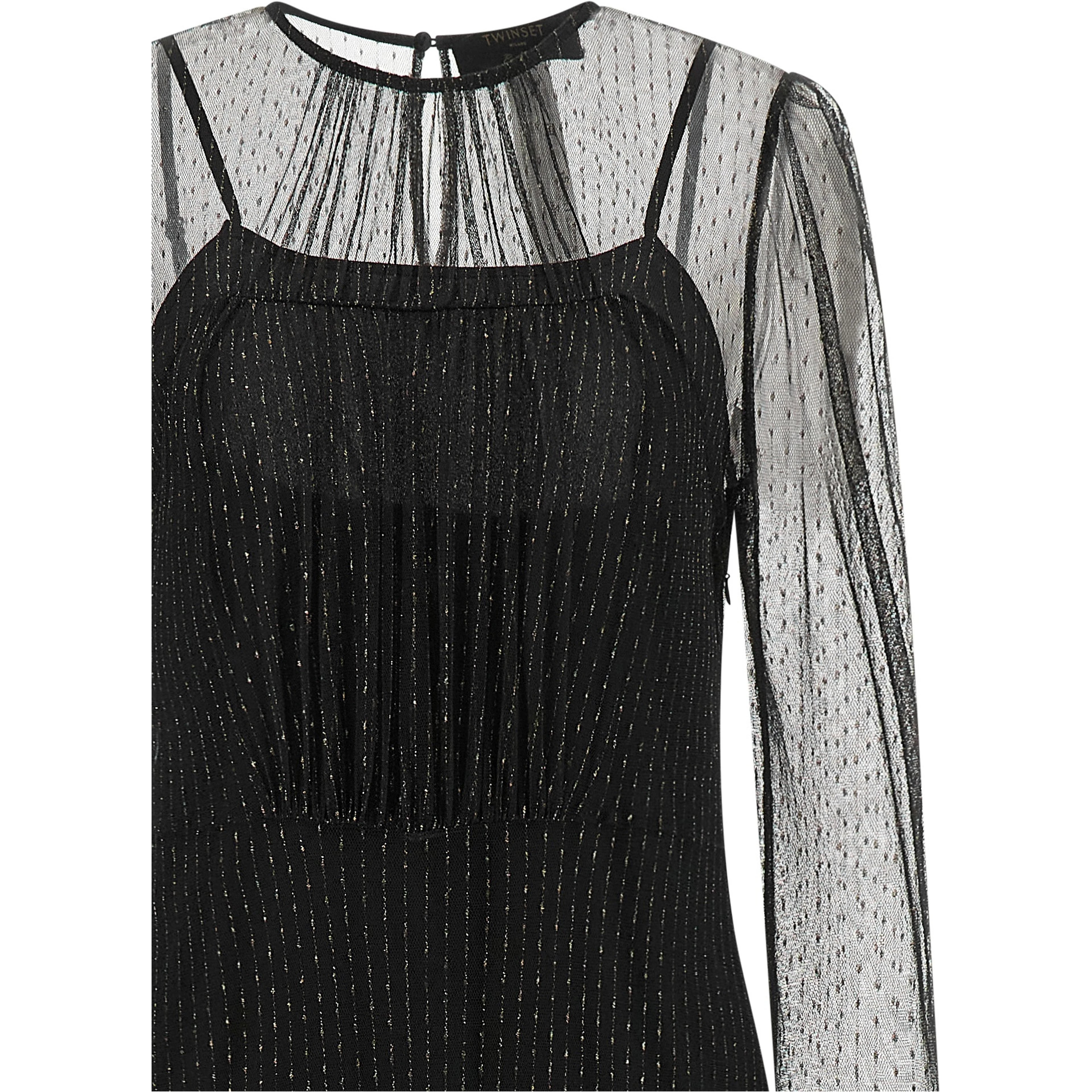 Black Polyamide Long Dress