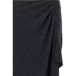Blue Polyester Mini Skirt