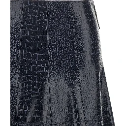 Blue Viscose Midi Skirt