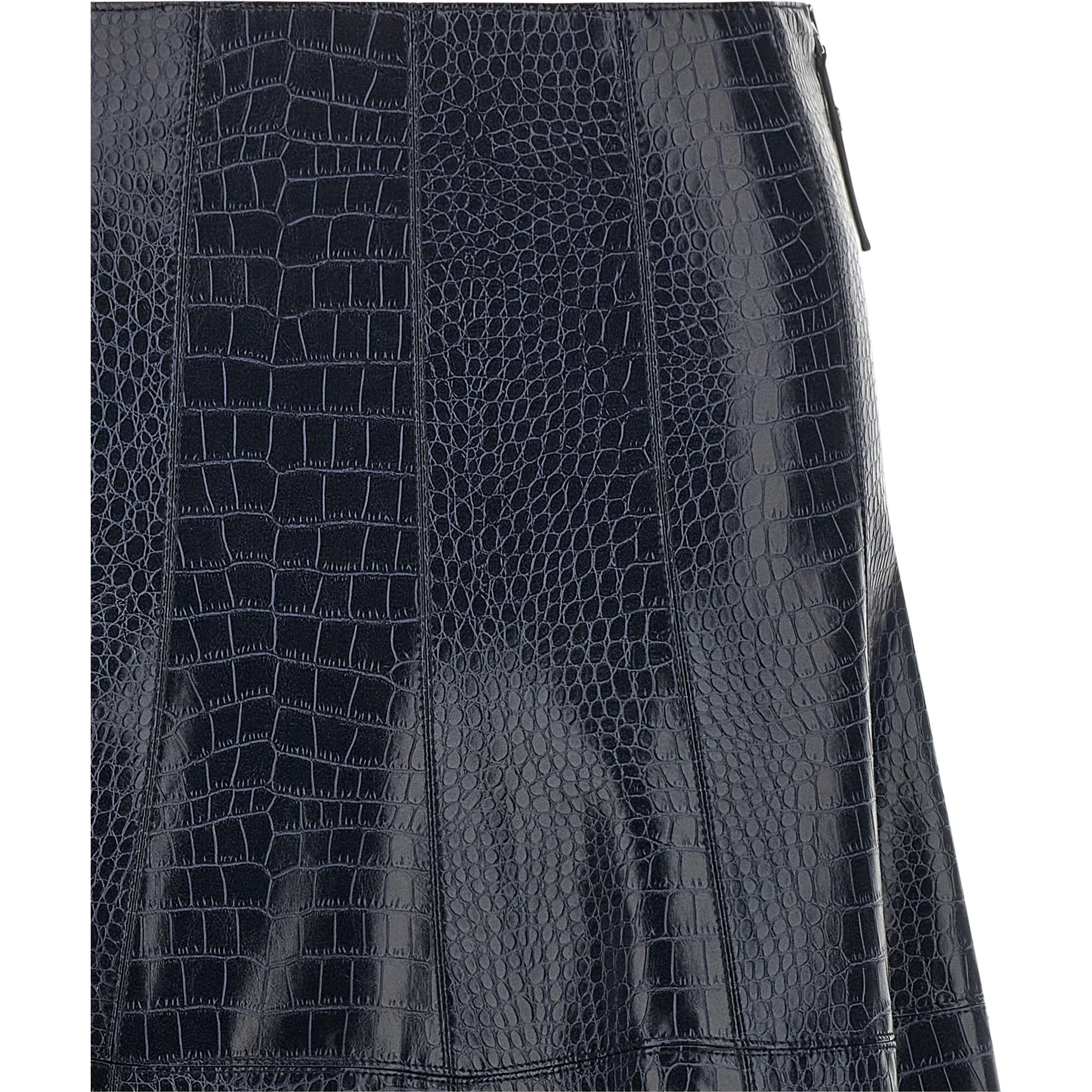 Blue Viscose Midi Skirt