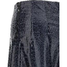 Blue Viscose Midi Skirt