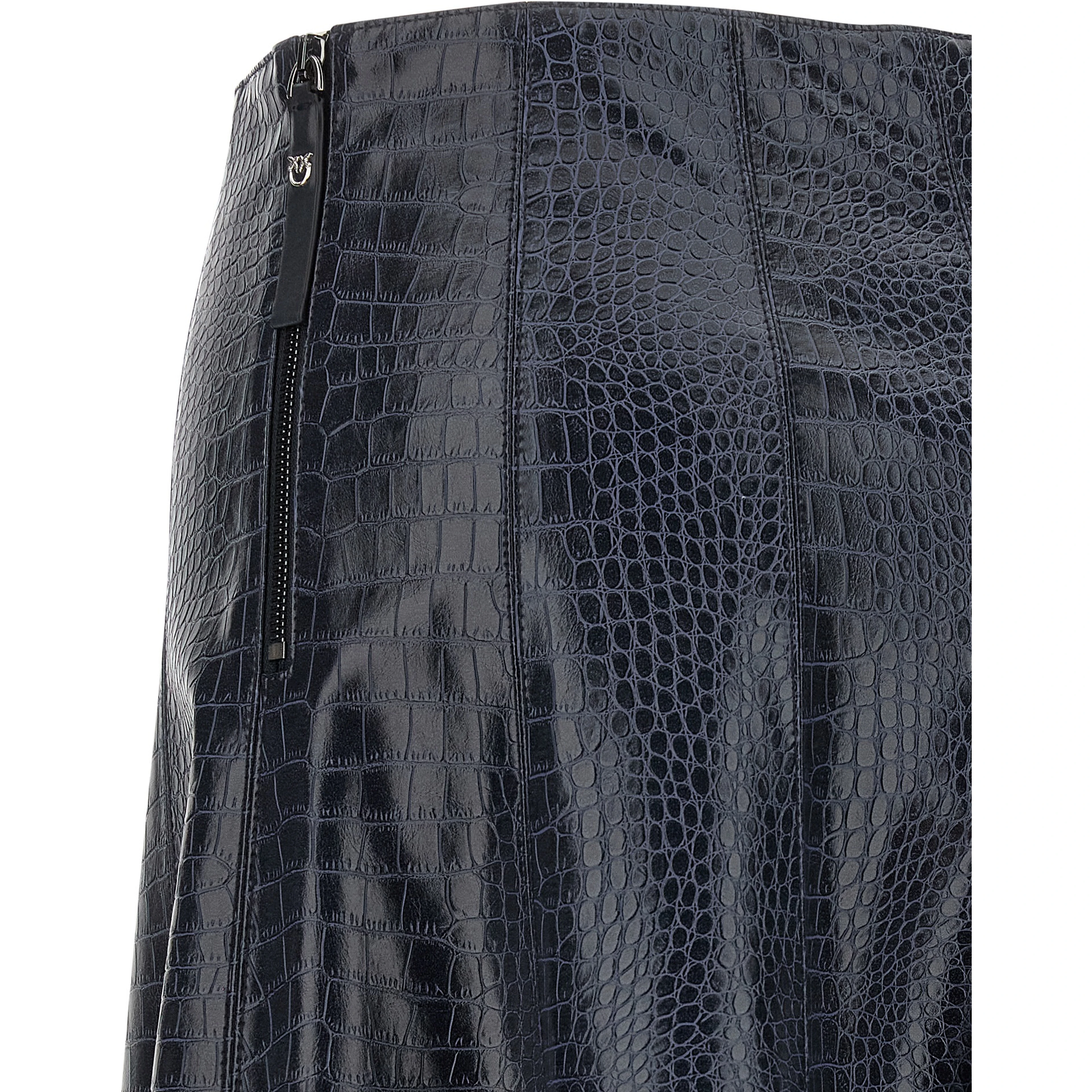 Blue Viscose Midi Skirt