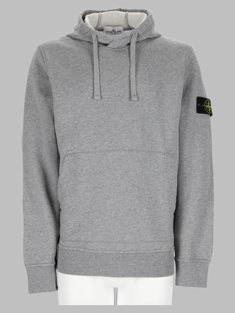 felpa con patch logo e cappuccio