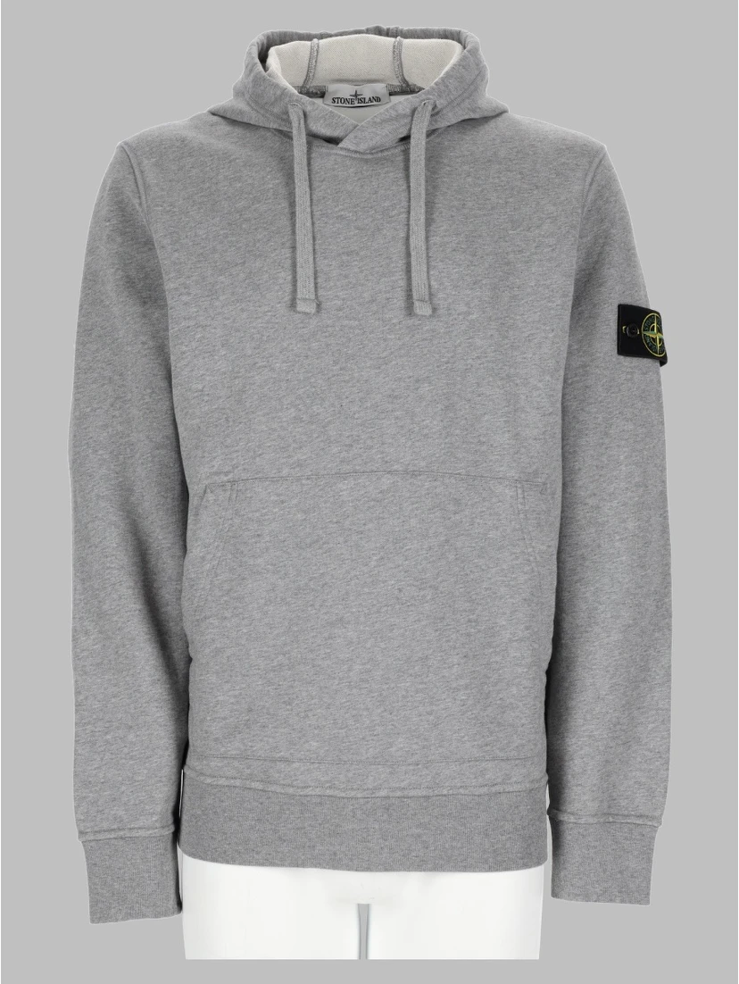 felpa con patch logo e cappuccio
