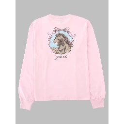 T-Shirt A Manica Lunga Con Logo e Stampa