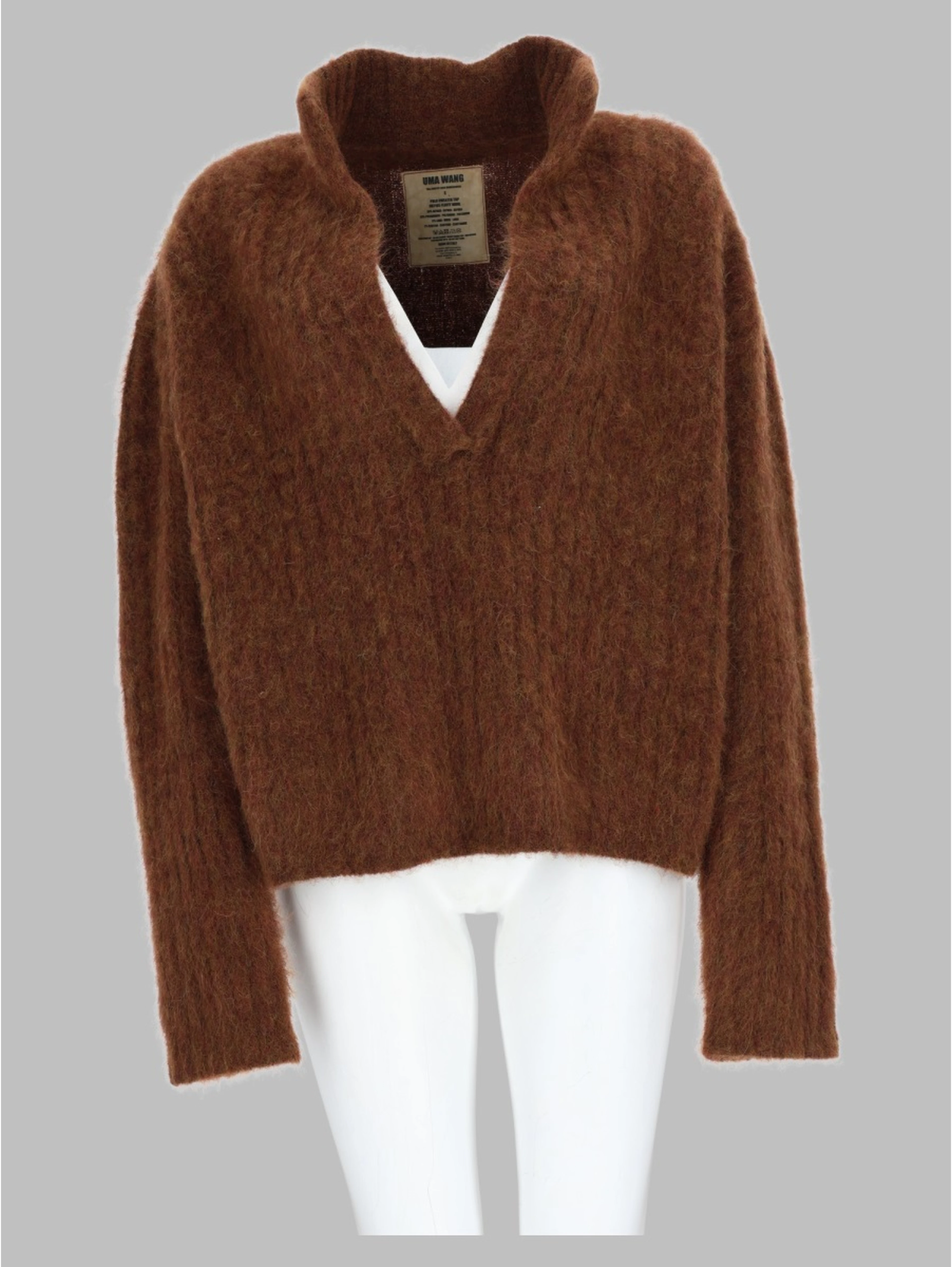 Maglia In Alpaca e Lana Con Scollo a V