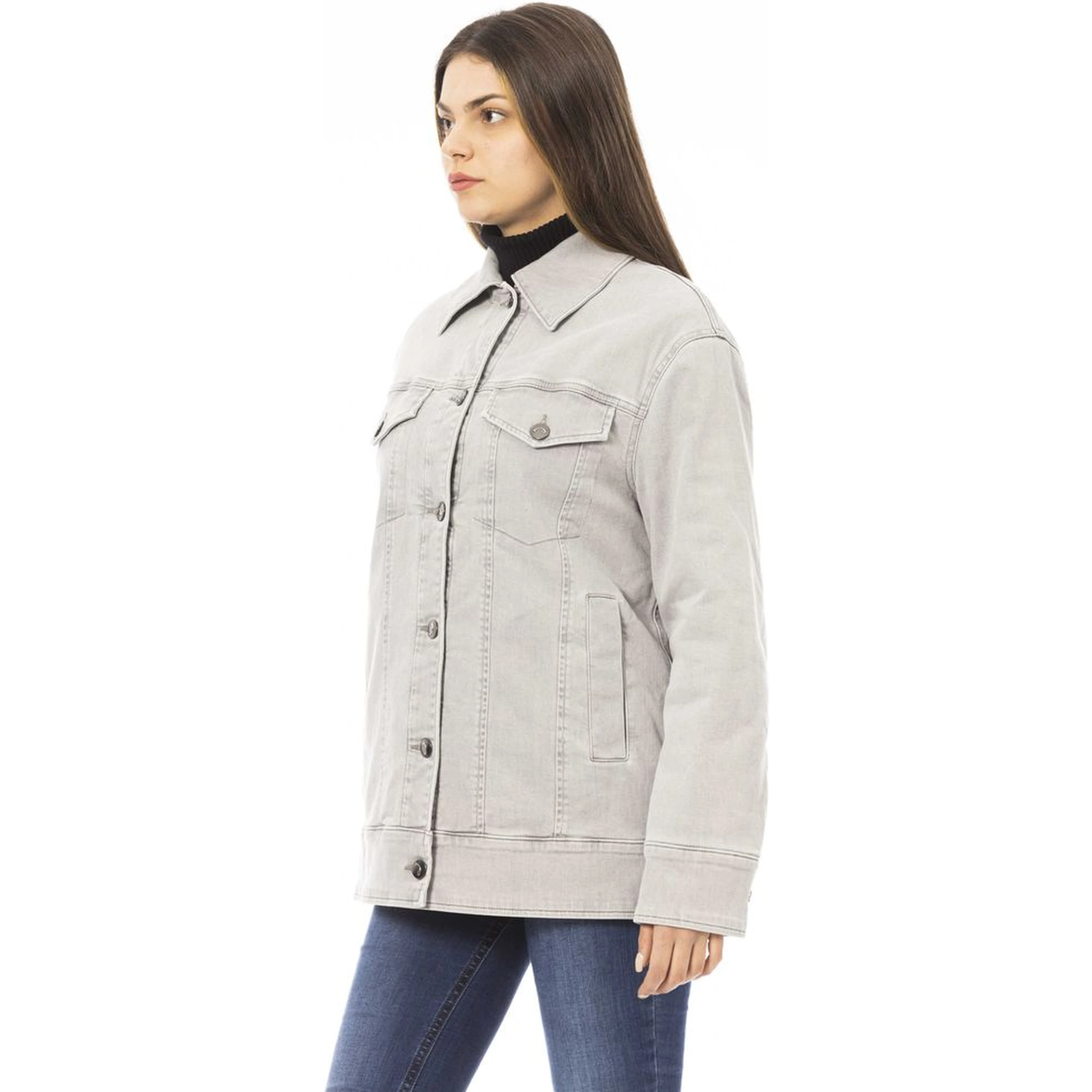 Gray Cotton Jackets & Coat