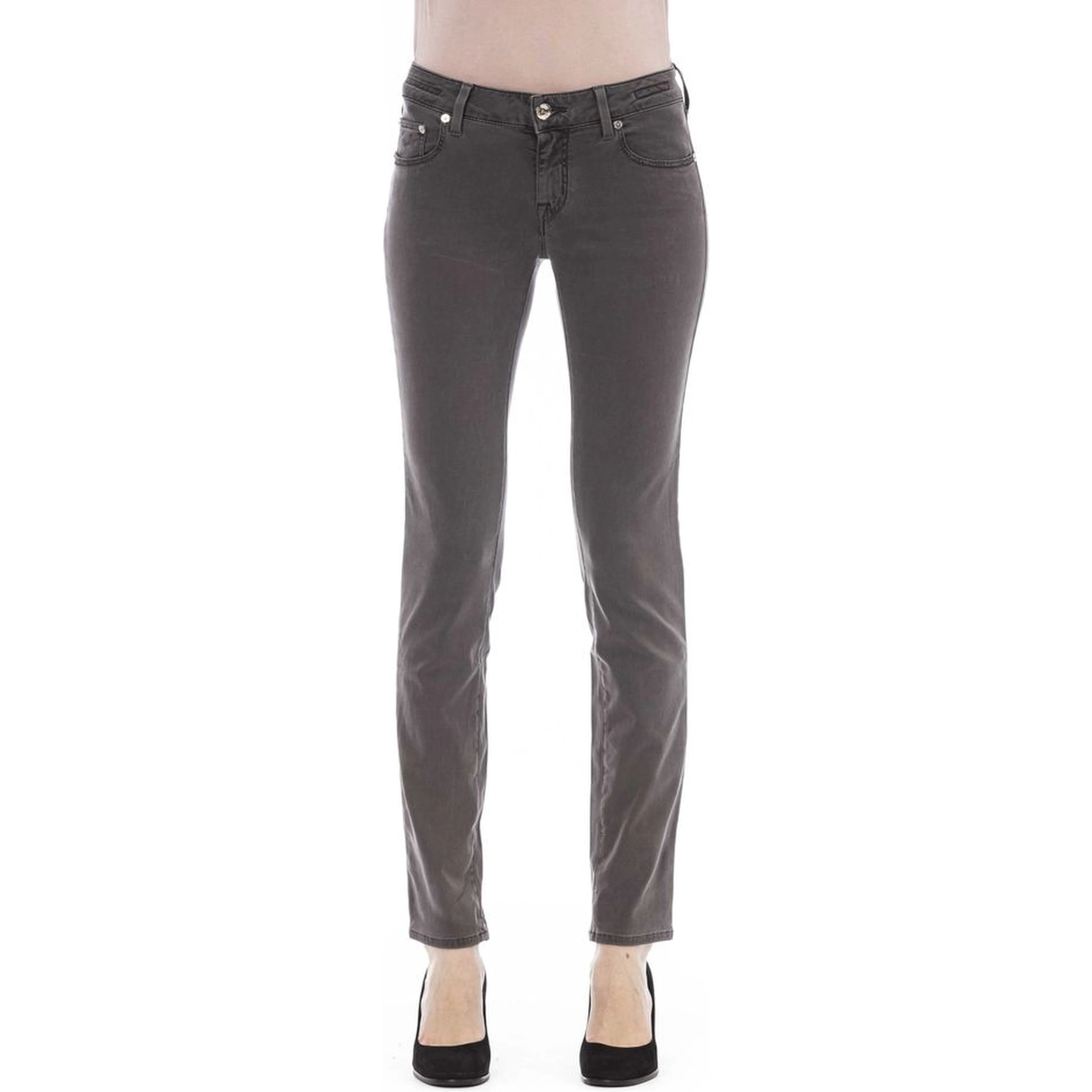 Gray Cotton-Like Jeans Denim