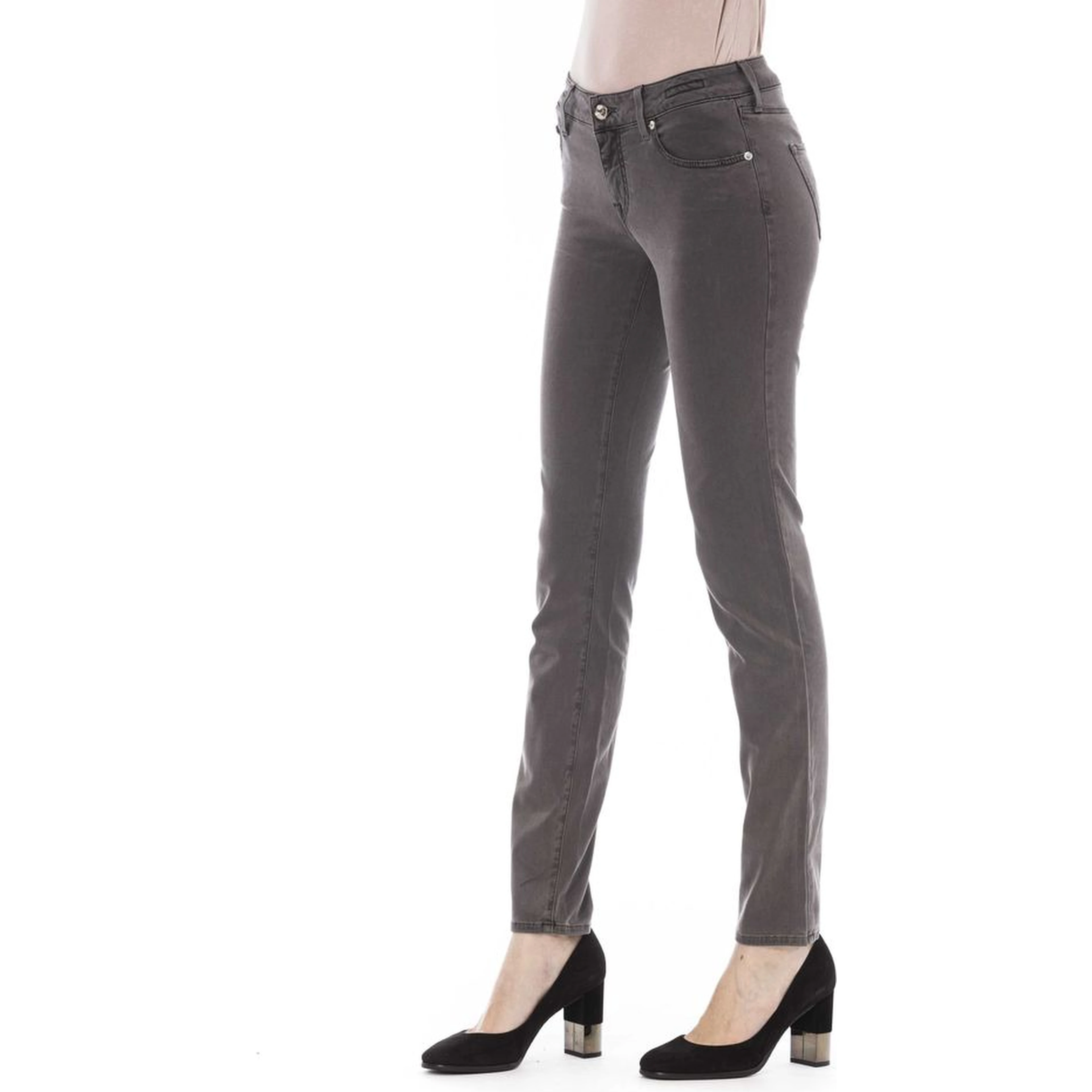 Gray Cotton-Like Jeans Denim